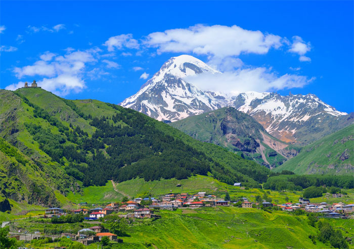 On the military highway to Kazbegi